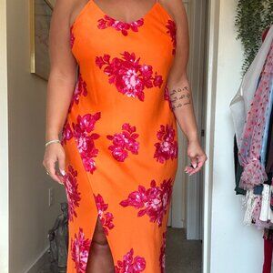 WALMART SCOOP SATIN MIDI SLIP DRESS-UNWORN